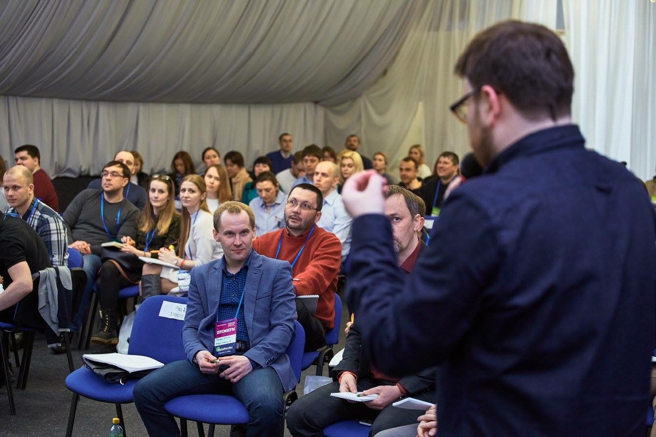 Kirill Naumov in conversation with an audience